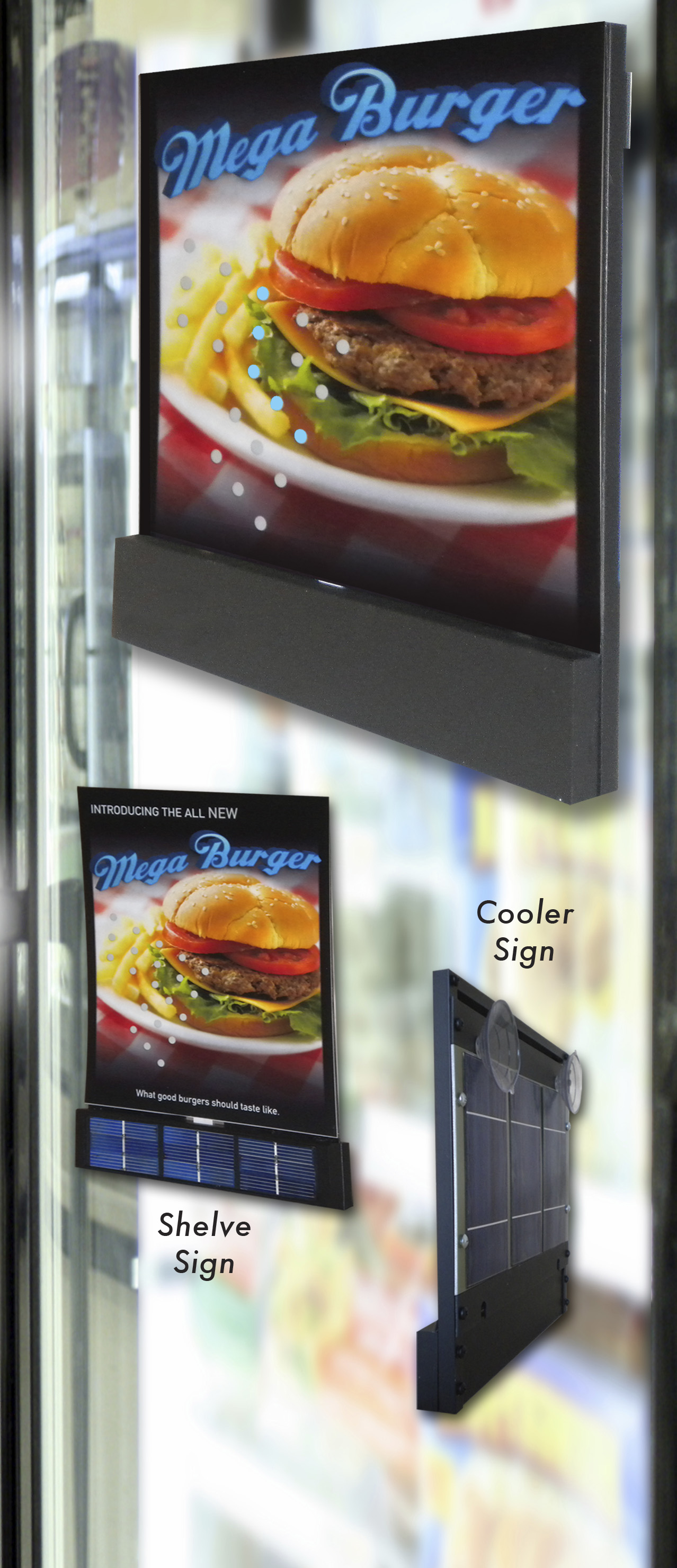 Solar Powered El Point of Purchase Signs